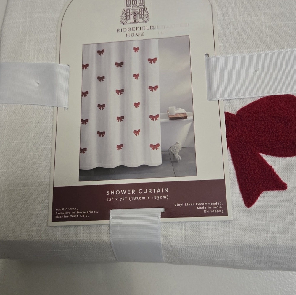 Coquette Red Bows Christmas/ Valentine's/ Anytime Shower Curtain